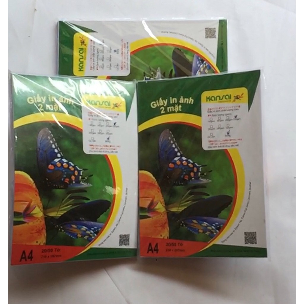 Giấy in ảnh KANSAI 2 mặt A4 định lượng 250gsm