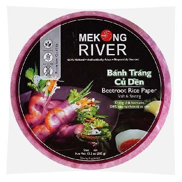 Bánh Tráng Củ Dền/ Mekong/ Nghệ/ ba màu/ gạo huyết rồng Mekong River 22cm 300G
