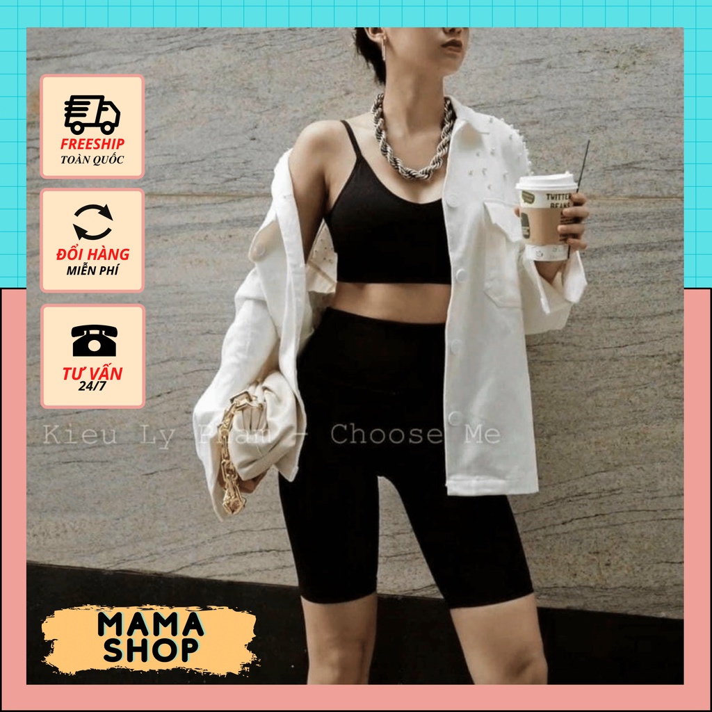 Quần legging lửng nữ trên gối bigsize co giãn bó ôm body dáng quần legging ngố thái nâng mông cạp cao vải cotton dày gym