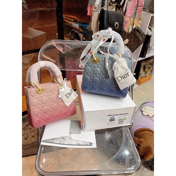 Túi xách nữ Dior lady 5 ô pha màu - dior loang