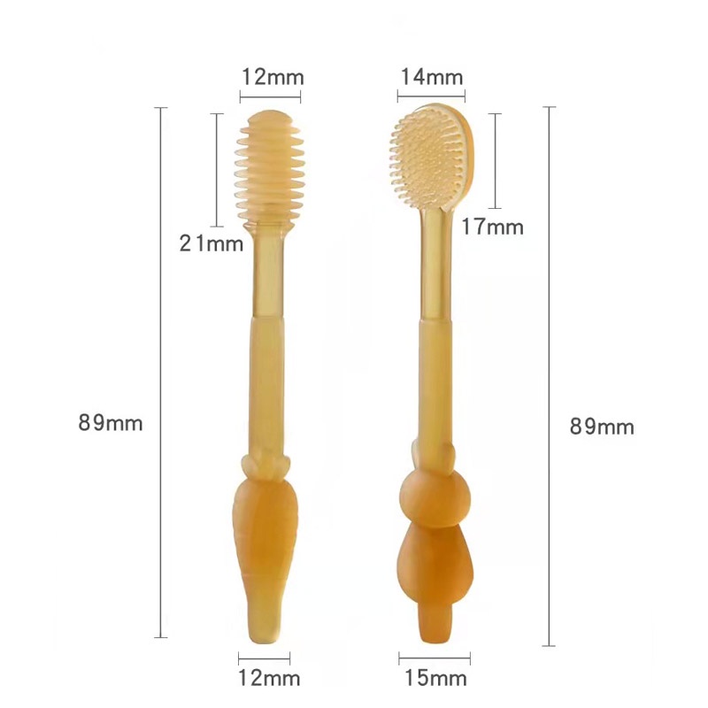Set rơ lưỡi + Bàn chải tập đánh răng mát-xa nướu Silicone cho bé từ 0-18 tháng