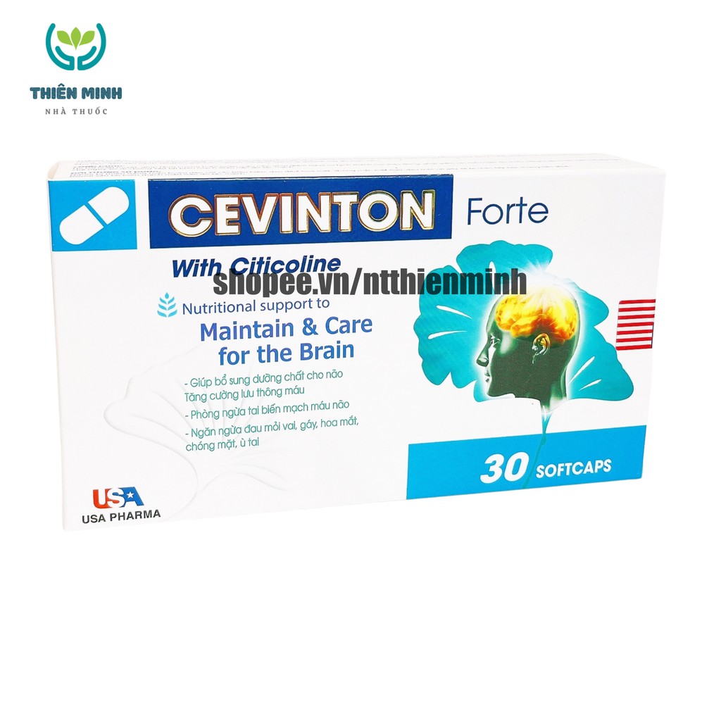 Viên bổ não CEVINTON FORT giúp tăng cường trí nhớ, tăng tuần hoàn máu não, ngừa tai biến - HỘP 30 viên