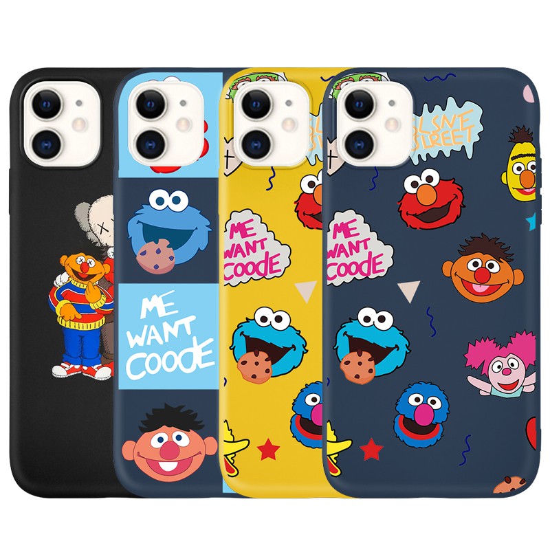 Ốp Điện Thoại Hình Sesame Vui Nhộn Cho iPhone 13 12 11 ProPromax XS XR XSmax 7 8 + 7Plus 8Plus Plus SE 2020