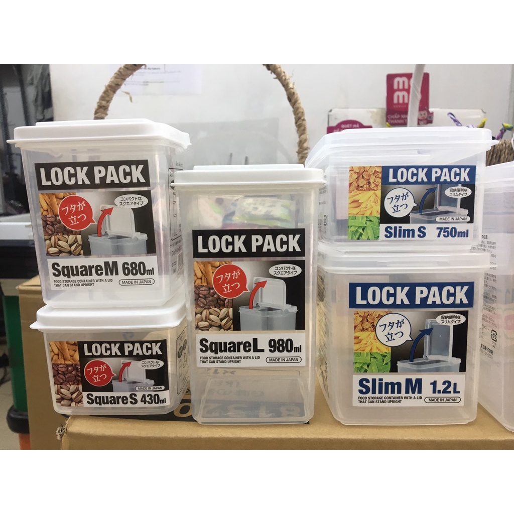 Hộp nhựa đựng thực phẩm nắp liền Lock Pack Nhật Bản