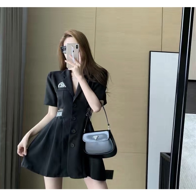 ( BIGSIZE) Đầm cổ vest hở lưng ( Có ảnh thật)