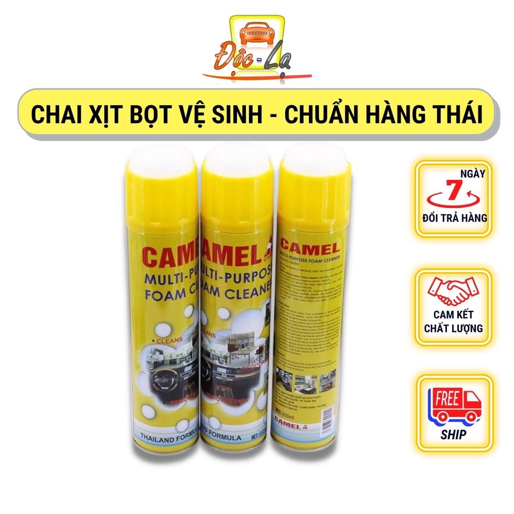 Chai Xịt Bọt Vệ Sinh Ghế Da Ô Tô Foam Cleaner Màu Vàng