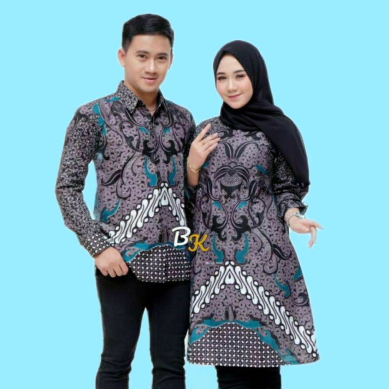 Cặp Đôi Batik Chính Thức Mursyid | Vài Đôi Hiện Đại Batik | Áo Đôi Batik | Áo Dài Cặp Đôi Batik | Đôi Batik Dài M L XL XXL JUMBO