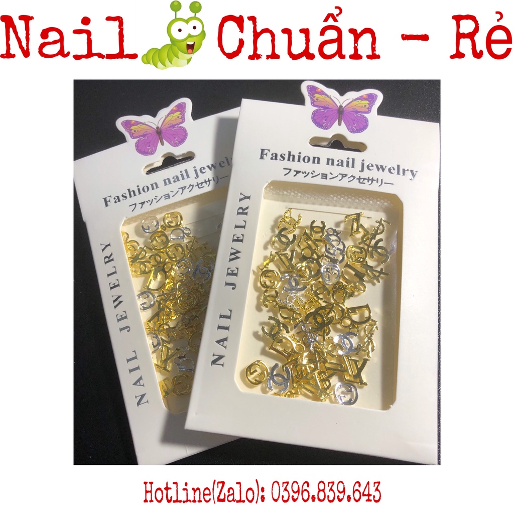 Set CHarm Thương Hiệu Gucci Chanel Gắn Móng - Phụ Kiện Trang Trí Nail decor móng