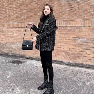 ÁO DẠ TWEED ĐEN VIỀN