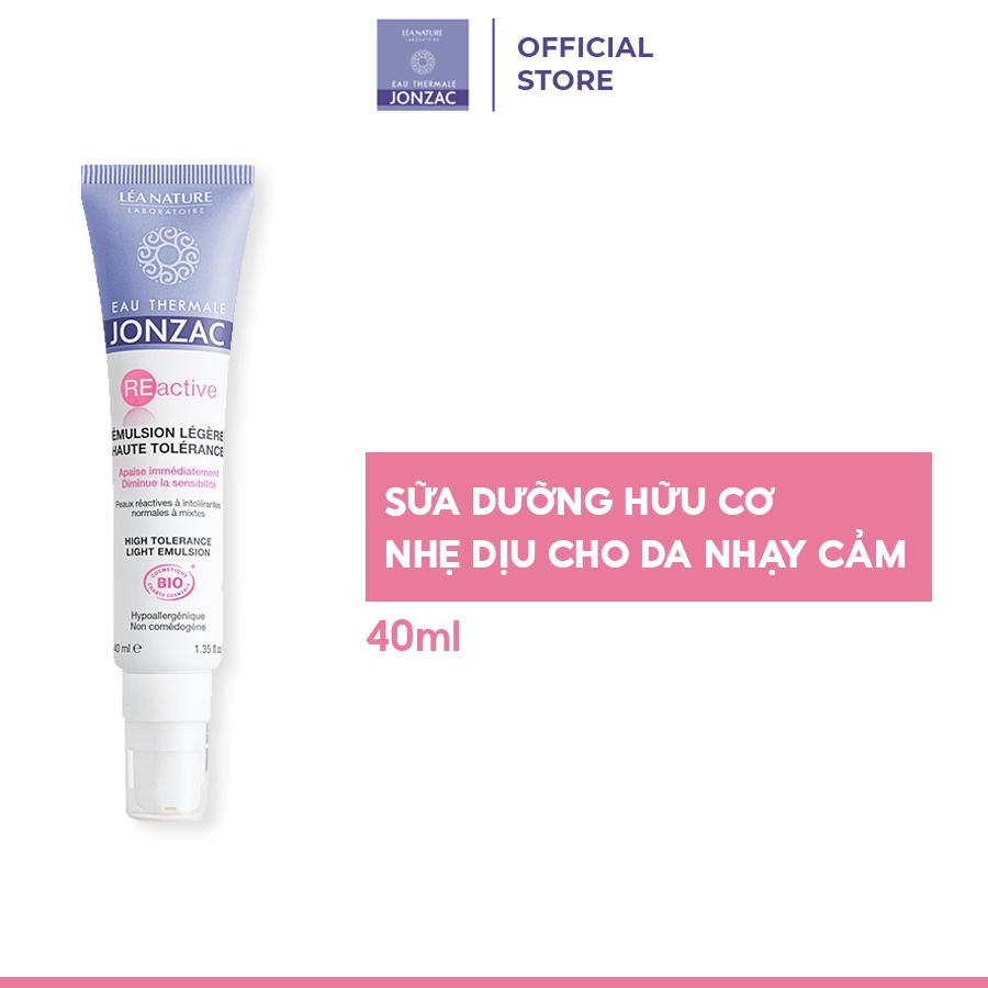 Sữa Dưỡng Hữu Cơ Cho Da Nhạy Cảm Eau Thermale Jonzac Reactive High Tolerance Light Emulsion 40ml