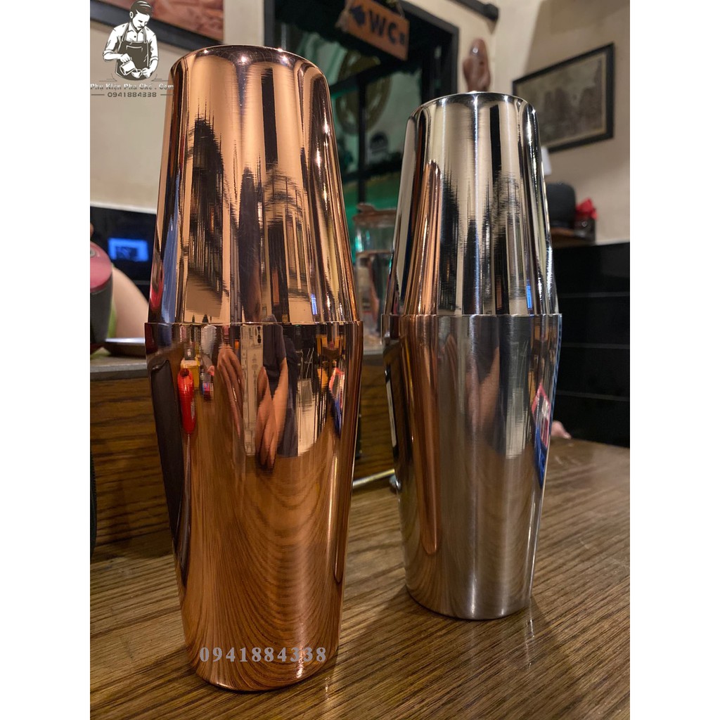 Bình Lắc 2 Mảnh - Shaker Boston Hai Mảnh Inox 304