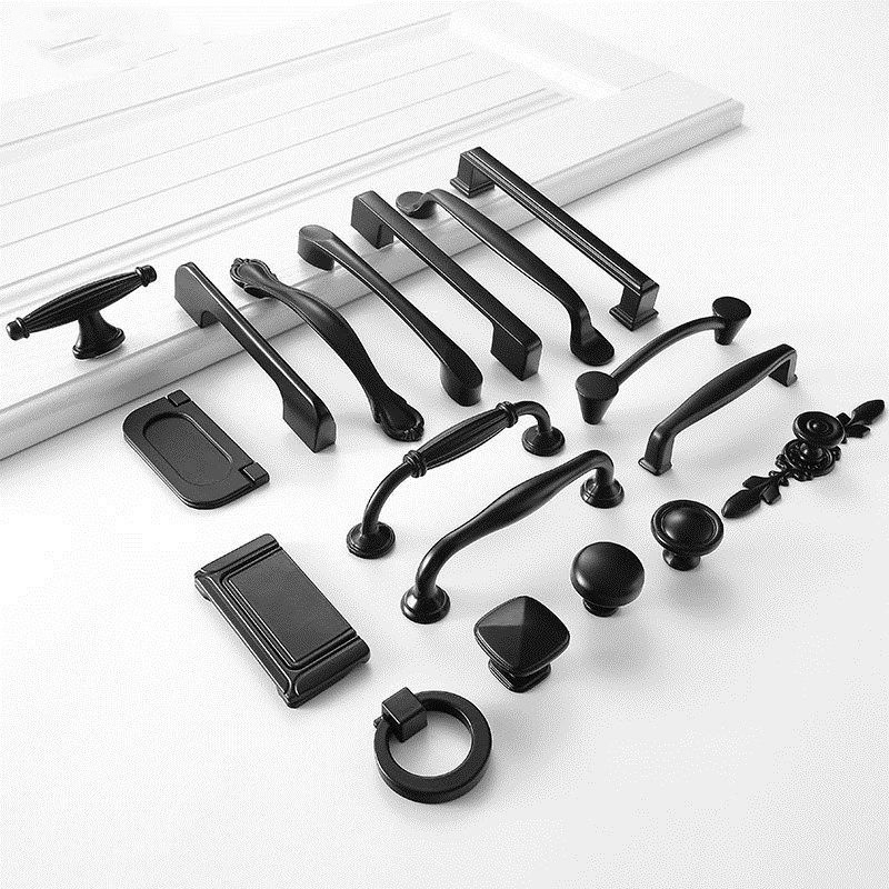 Tay nắm cửa Tay nắm ngăn kéo tủ bằng nhôm màu đen tay nắm cửa tủ tay nắm tủ