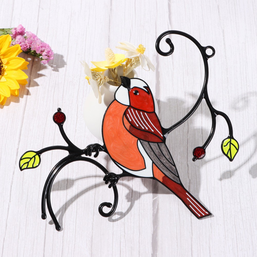 🍒QINJUE🍒 Valentine's Day Gift Garden Patio Decor Sculptures Pendant Hummingbird Sun Catcher Window Hangings Bird Decoration for Home Window Front Door Bright Colors Bird Series Ornament Window Hangings