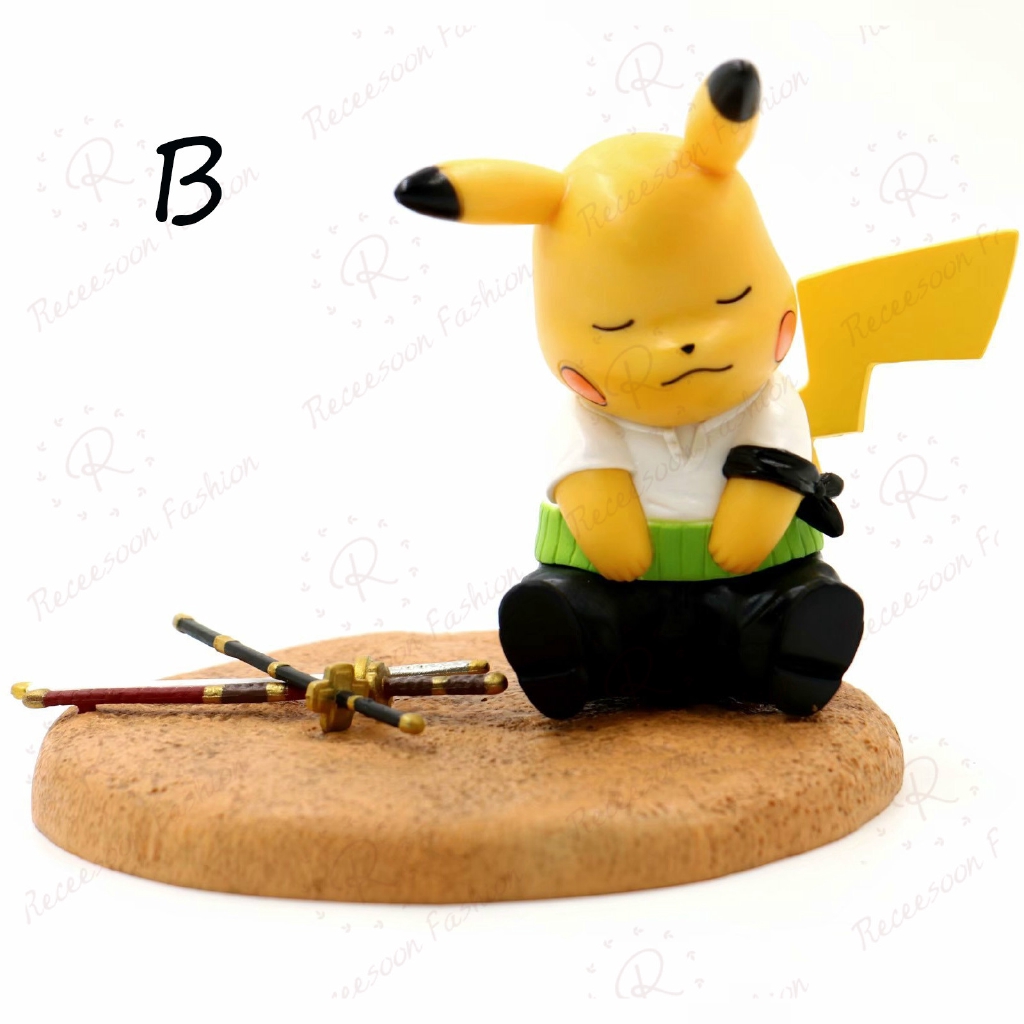 Pikachu Cos Luffy Action Figure Toys One Piece Pokémon Detective Pikachu Model