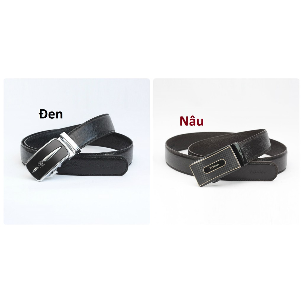 Dây thắt lưng nam Toma Việt Nam DL2A6DK401 - da bò - mặt khoá ngẫu nhiên