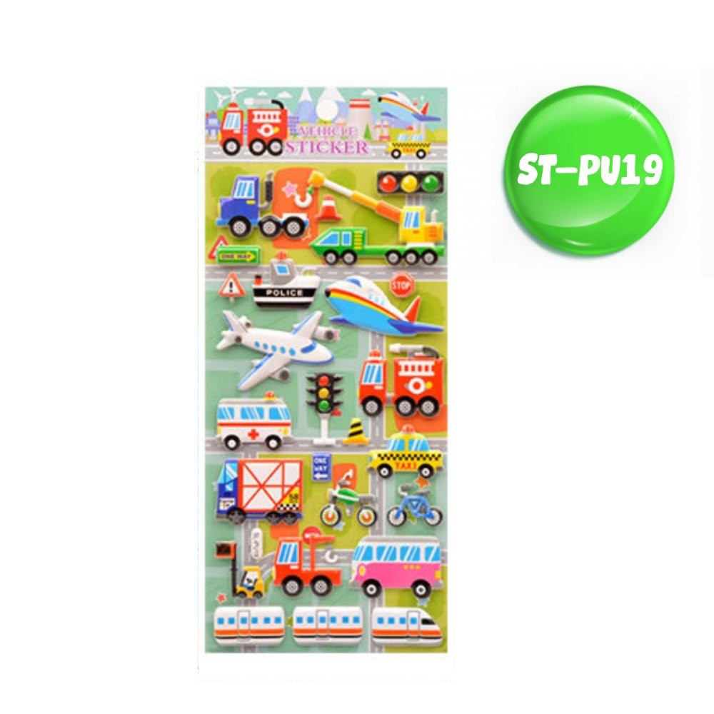 Đồ chơi sticker PU17->PU20 cho bé hình dán xe 3D vừa chơi vừa học, phát triển trí tuệ, luyện tập trí thông minh