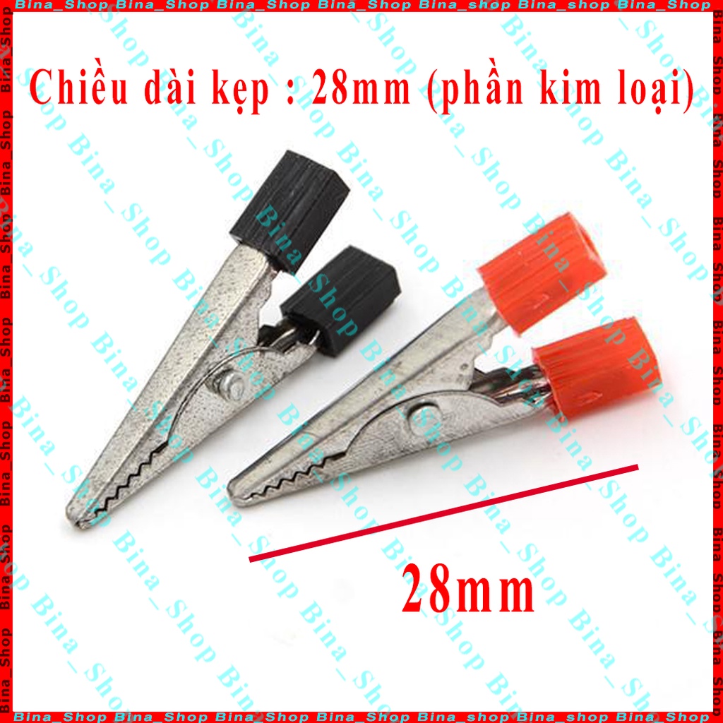 [1 cái] Đầu kẹp cá sấu 28mm, đầu kẹp ắc quy màu đỏ/đen (tự chọn)