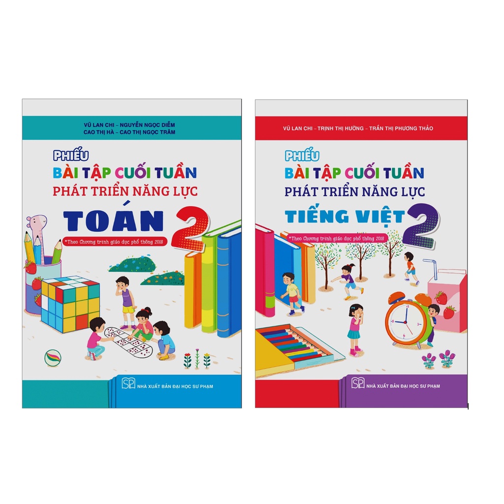 Sách - Combo Phiếu bài tập cuối tuần phát triển năng lực Toán + Tiếng Việt lớp 2 ( Kết Nối )