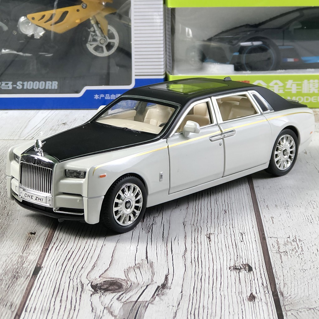 Xe mô hình kim loại Rolls Royce Phantom VIII tỉ lệ 1:24 Chezhi đẹp như xe thật, thiết kế tinh xảo màu Đen, Trắng, Đỏ