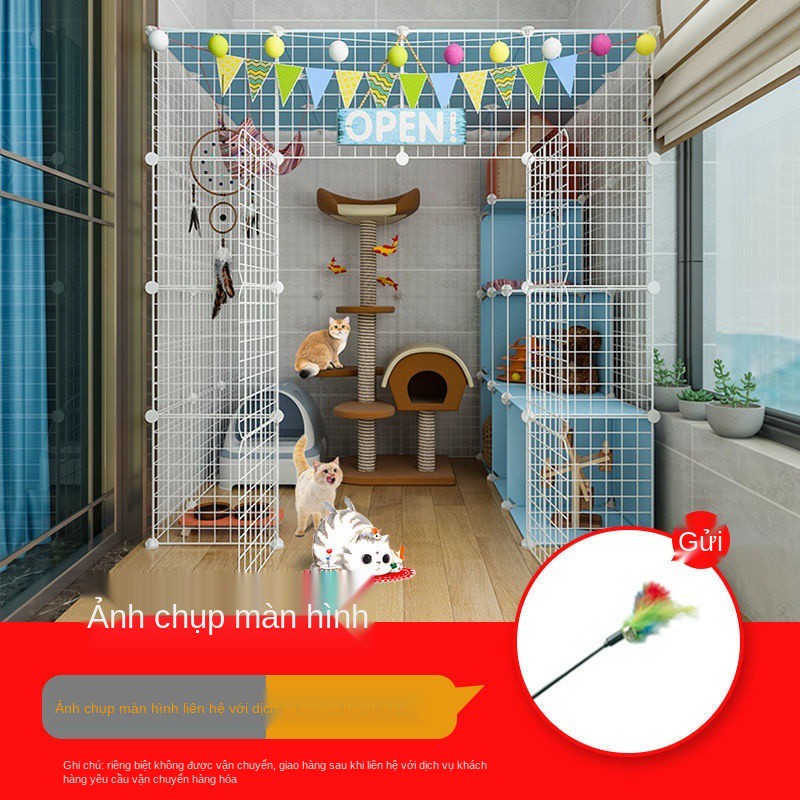 Chuồng mèo rộng không gian trống biệt thự nhà trong căn hộ lớn cattery có thể đặt hộp cát vệ sinh cho