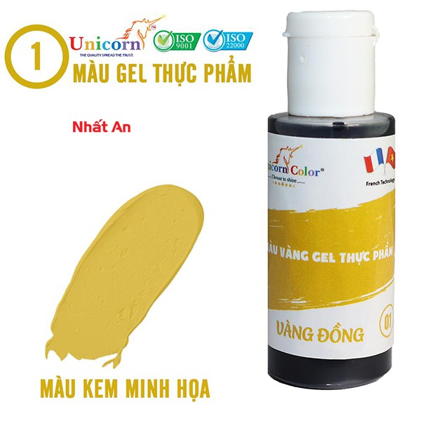 Màu gel thực phẩm vàng đồng 28gr Unicorn