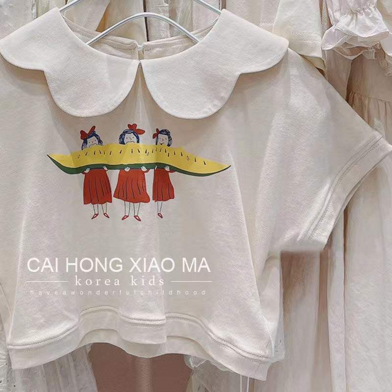 Áo Thun Cotton Tay Ngắn Cổ Tròn Thoải Mái Thời Trang Mùa Hè Cho Bé Gái