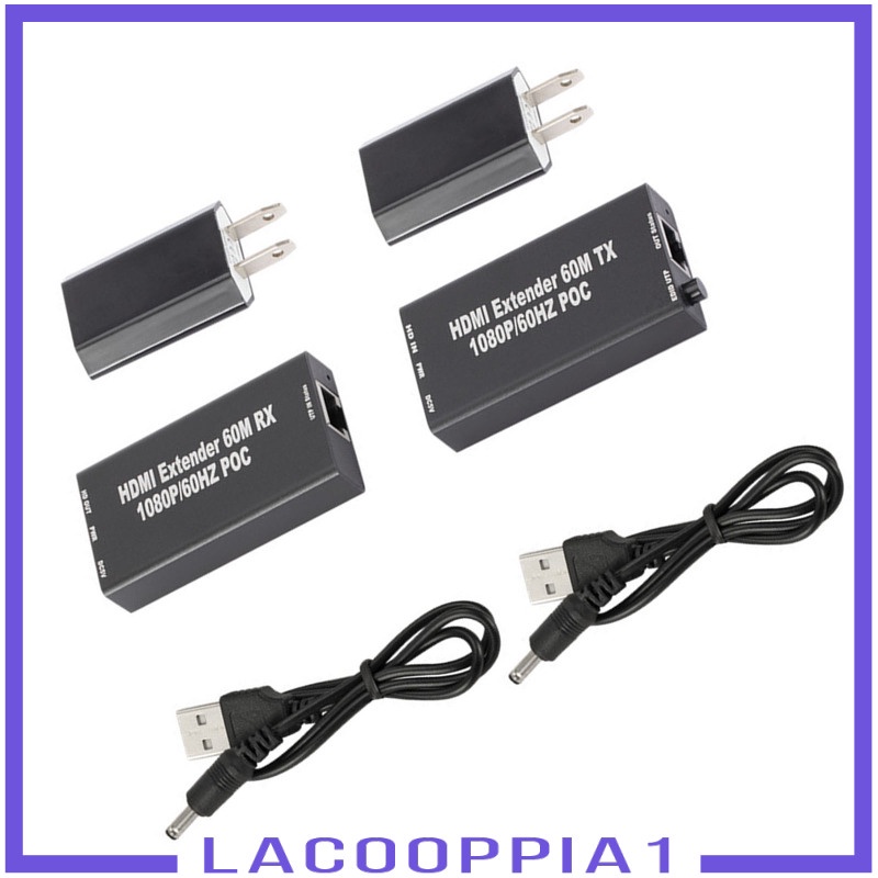 [LACOOPPIA1] HDMI Extender Balun with IR Over Single CAT5e or CAT6 60M