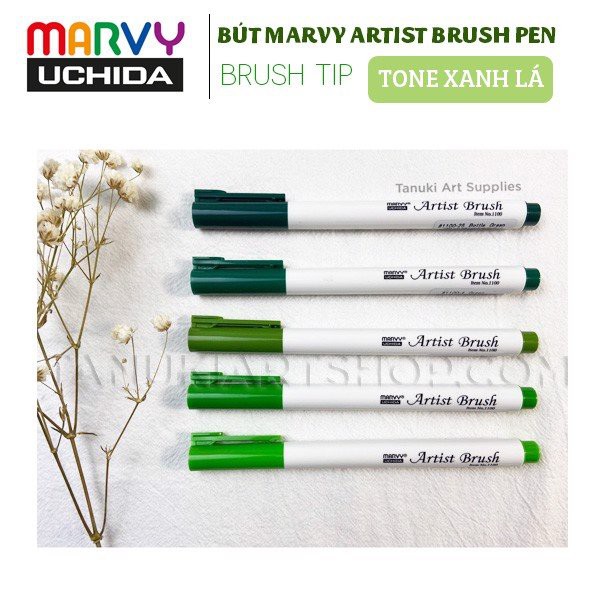 Bút Marvy Artist Brush ( Tone Xanh lá )