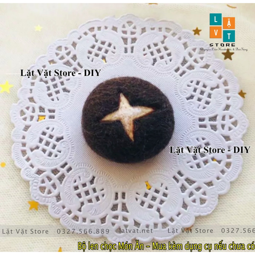 Bộ kit len chọc Món Ăn Hàng Ngày - Needle feltiong egg, quả bơ dễ thương, món quà tự làm, móc chìa khoá từ chọc len rẻ