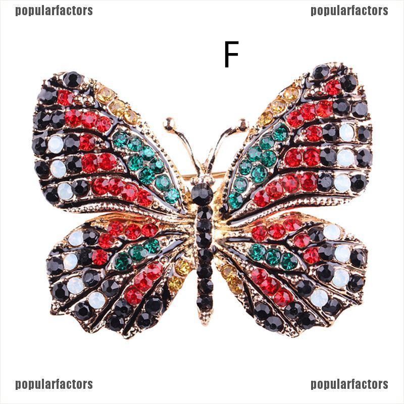 Ghim Cài Áo Hình Bướm Vàng Đính Kim Cương Nhân Tạo Cho Nữ