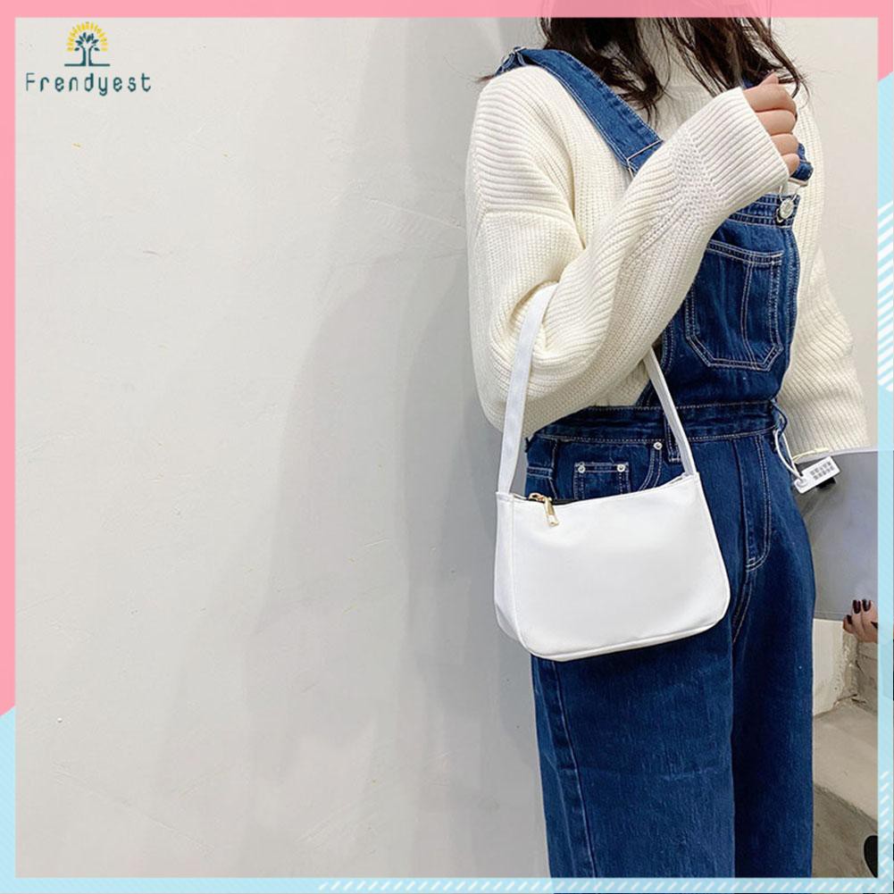 Túi xách kẹp nách màu trơn chất liệu nylon thời trang du lịch đường phố cho nữ | BigBuy360 - bigbuy360.vn