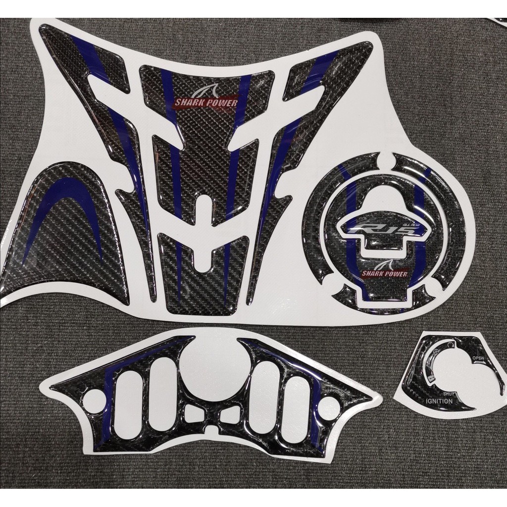 Tem dán thùng xăng xe R 15 màu xanh