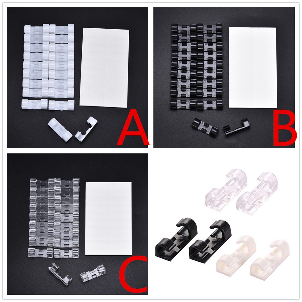 Bộ 20 kẹp dây cáp dính bàn chống rối tiện lợi