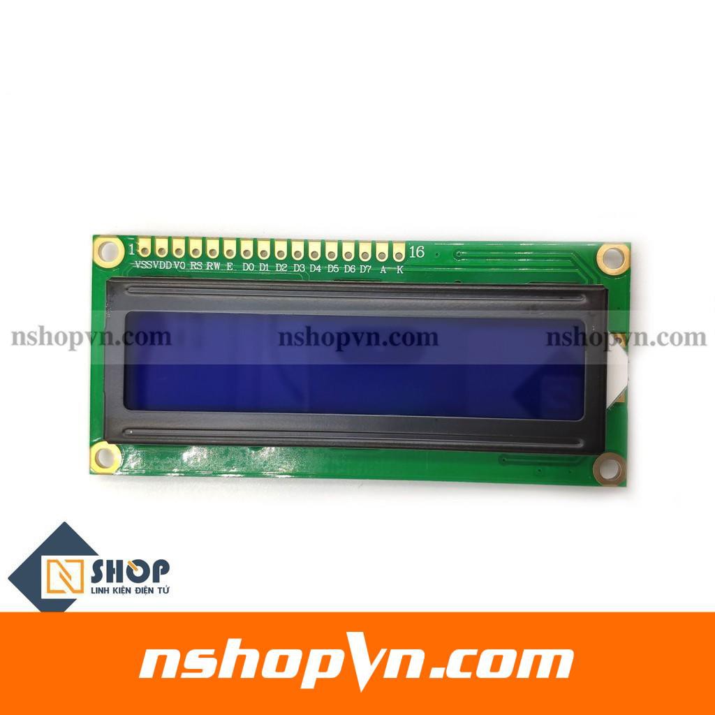 Màn hình LCD1602 Xanh dương - Xanh lá hiển thị 4 dòng mỗi dòng 20 kí tự, màn hình phổ biến với nhiều code mẫu