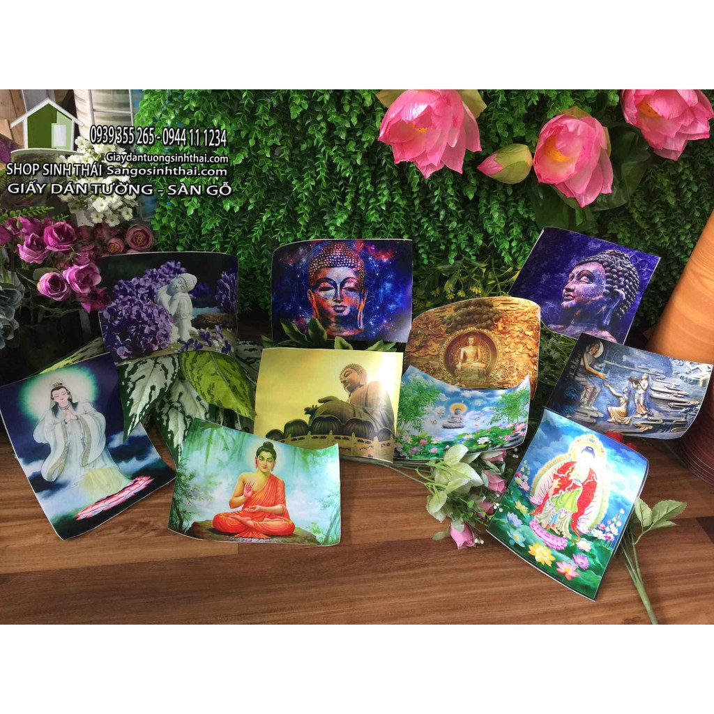 Bức tranh Phật có sẵn keo dán 15cm x 20cm - giao hình ngẫu nhiên