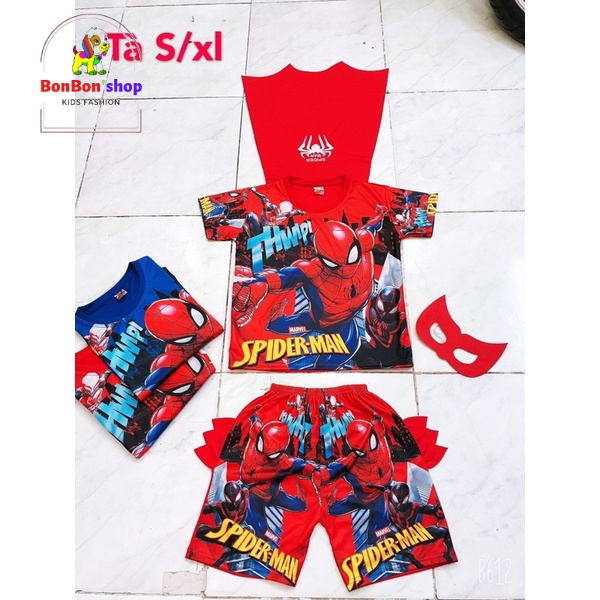 bộ đồ siêu nhân cánh bay KÈM MẶT NẠ cho bé 1 tuổi đến 9 tuổi