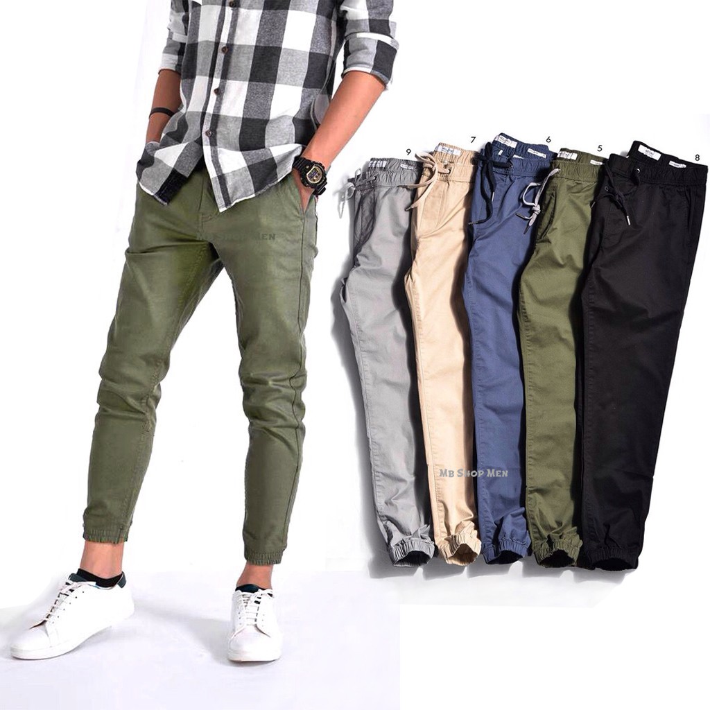 Quần jogger kaki nam ống côn cao cấp