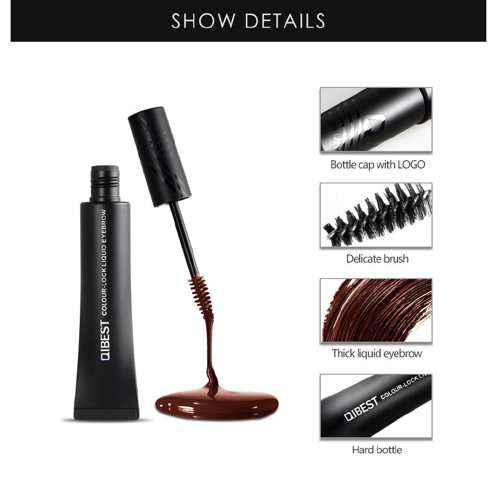 Mascara lông mày chống nước phẩy sợi lông mày đủ màu Qibest | BigBuy360 - bigbuy360.vn