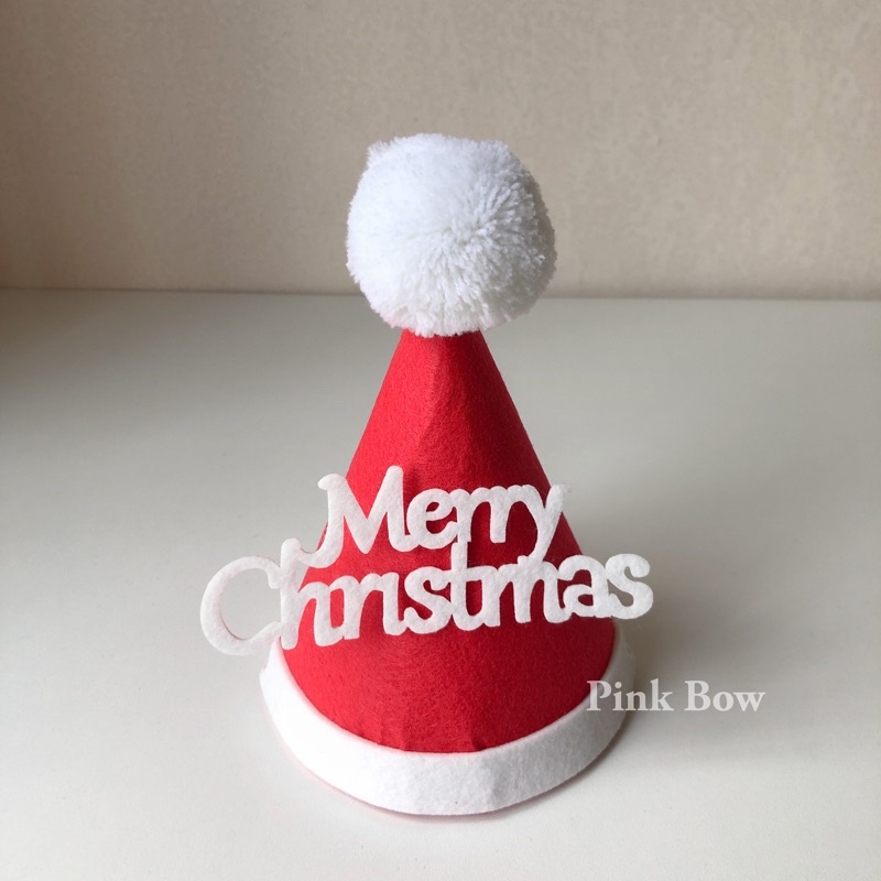 Nón giáng sinh nỉ - Cài tóc Merry Christmas - Nến cây thông