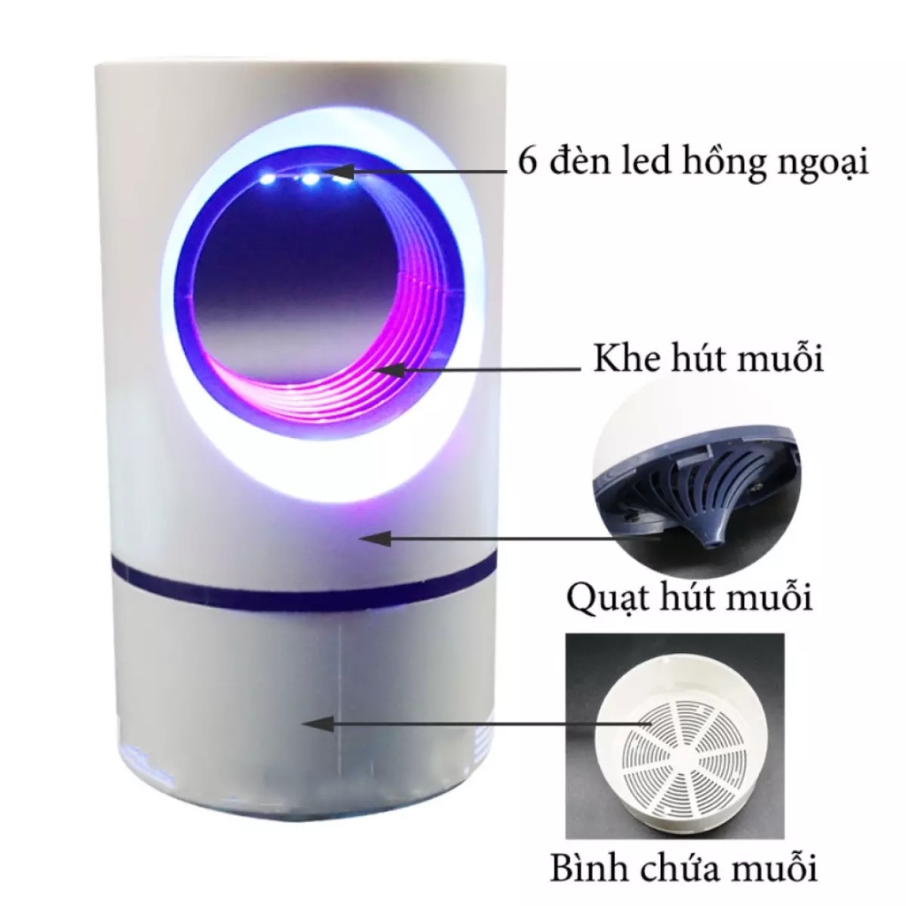 Máy Đuổi Bắt Muỗi và diệt côn trùng hiệu quả [ Cổng USB Thông Minh]