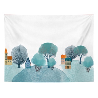 Vải treo tường phong cảnh thiên nhiên, tặng kèm đinh đóng tường và kẹp tranh.