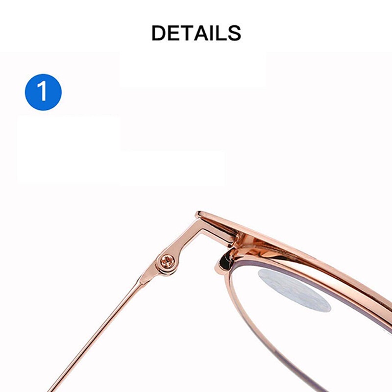 Kính Đọc Sách Gọng Tròn Màu Hồng Cổ Điển Kèm 100 Đến + 400 Độ