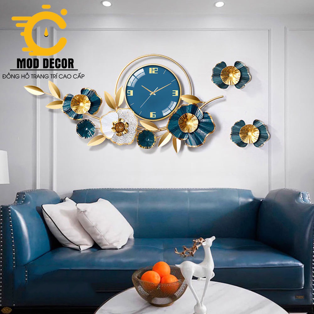 Đồng Hồ Treo Tường Trang Trí decor cành hoa mai sang trọng 2106X