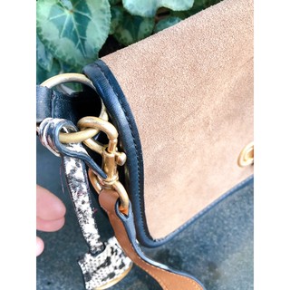 (Si hiệu) Túi đeo chéo da thật phối da lộn hiệu TORY BURCH