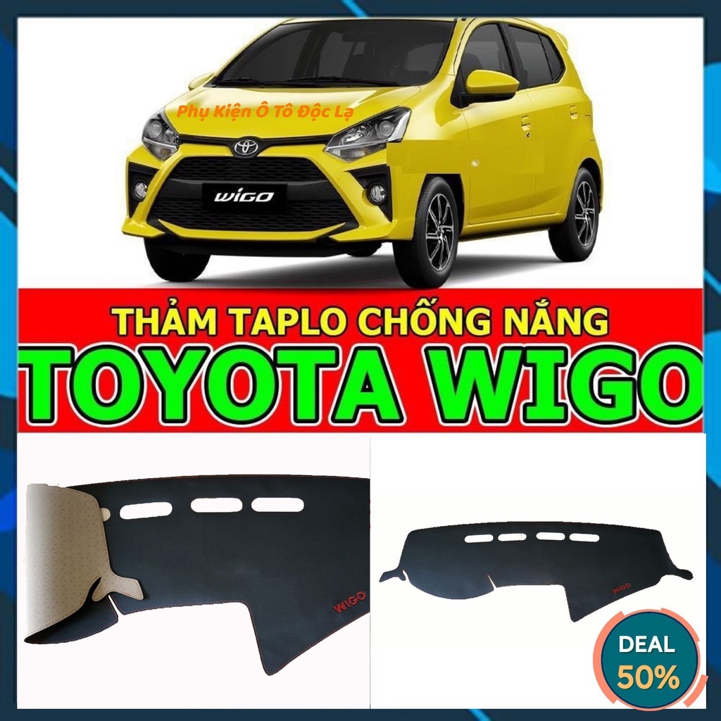 Thảm taplo Toyota Wigo 2018 - 2021 vân Cacbon 3 lớp cao cấp, chống nóng, bảo vệ ô tô hiệu quả