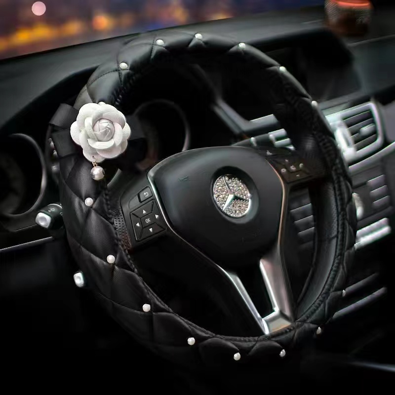 【Ready Stock】 Camellia Series Car Interior Set Accessories Handbrake Gear Cover Seat Belt Shoulder Armrest Box Pad Rearview Mirror 5gKz