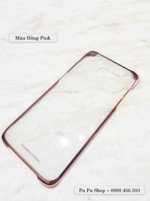 Ốp lưng clear cover chính hãng  samsung s7edge màu hồng