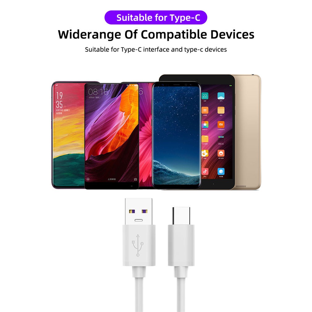 Dây Cáp Sạc Nhanh 5a Loại C Cho Huawei Mate 30 P30 Lite Xiaomi Mi 9 Usb Type C Dành Cho Samsung S9 S10