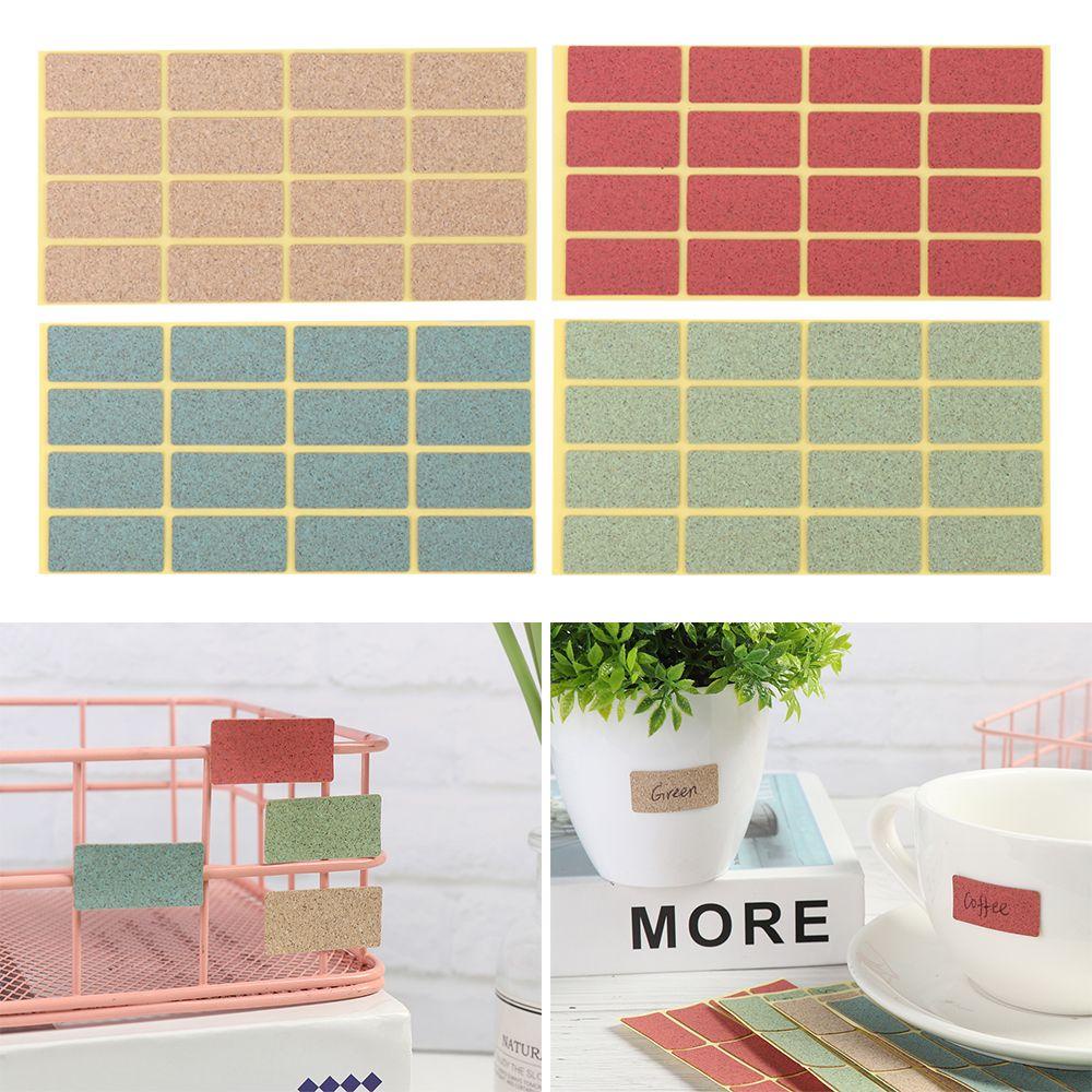 Bộ 64 Nhãn Dán Trang Trí Sổ Tay Bằng Gỗ Nhiều Màu|Nhãn Dán Phân Loại Đồ Dùng Tiện Dụng