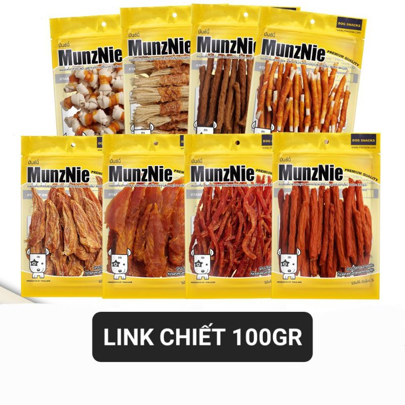 [TÚI ZIP 100GR] KHÔ GÀ MUNZNIE ĐỦ LOẠI